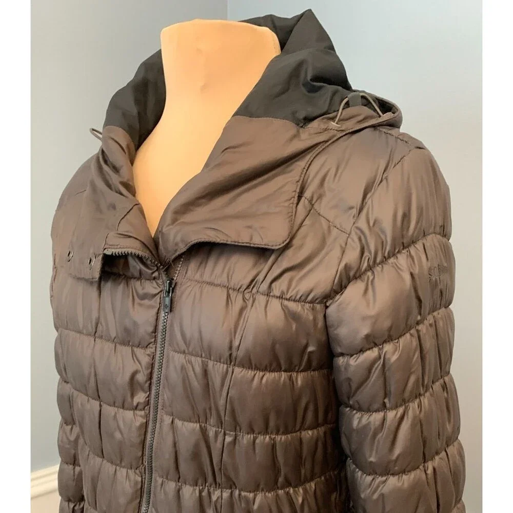 Columbia Hooded Puffer Jacket Womens M Point Reyes Quilted Insulated Zip Up - Picture 2 of 13